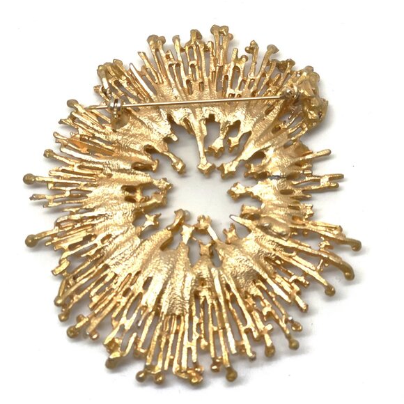 Vintage Faux Pearl, Gold Plated Brutalist Pin Brooch  In very good condition, - Picture 5 of 5